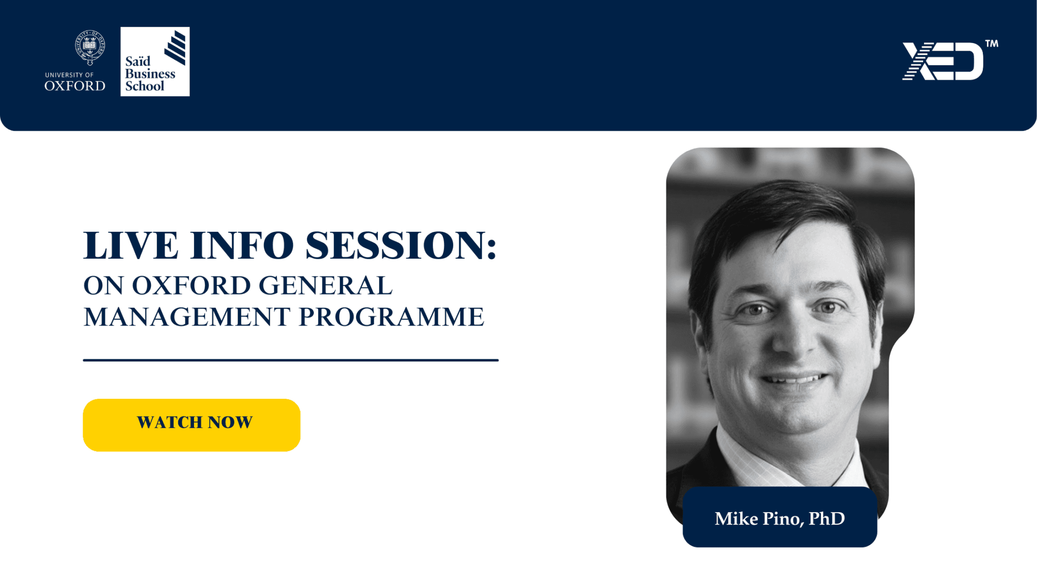 Live info session by Dr. Mike Pino